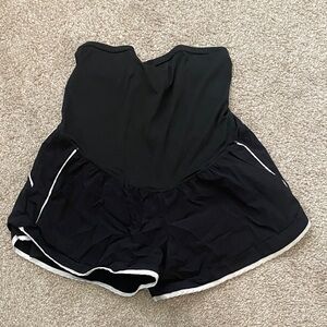 Women's Black Maternity Over the Belly Shorts